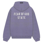 ESSENTIALS FOG FEAR OF GOD STATE LOGO HEAVY ZIP-UP LAVENDER