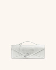 Celeste Envelope Top Handle Bag - Silver Lizard Texture