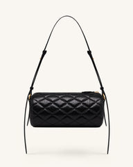 Dachshund Quilted Chain Shoulder Bag - Black