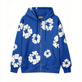 Denim Tears Cotton Wreath Full Zip-Up Hoodie - Royal Blue