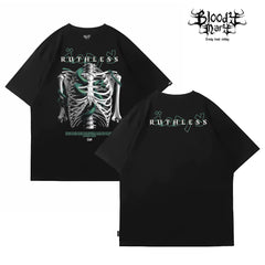American street skull short sleeved T-shirt loose pure cotton design unisex trendy brand top