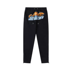Trapstar Style Autumn/Winter Blue & Orange Shooters Sweatpants - Black