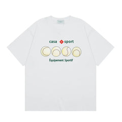 Casablanca Sport Tennis Ball Row T-Shirt - White