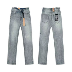 Ksubi Faded Distressed Denim with Subtle Script - Light Blue