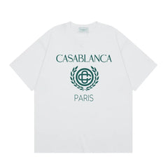 Casablanca Paris Laurel Wreath Logo T-Shirt - White