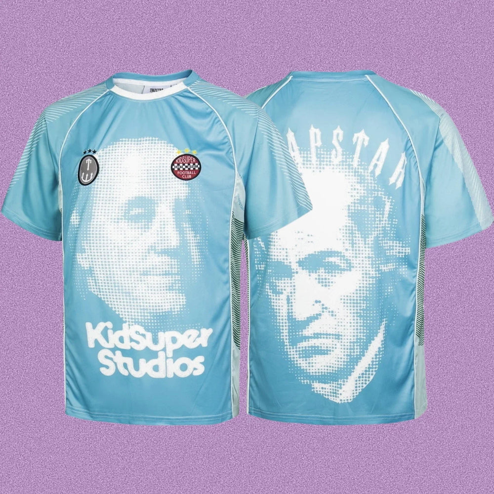 Trapstar x KidSuper Studios Franklin Graphic Jersey - Sky Blue