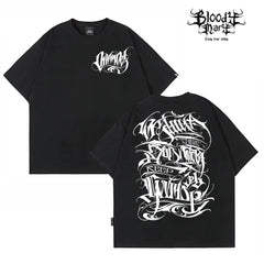Original Trendy Brand Dark American China-Chic Huati Tattoo Master Small Crew Neck Personalized Rock and Roll Print Hip Hop T-shirt