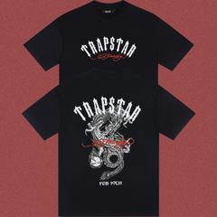 Trapstar Dragon & Globe Arch Logo Graphic Tee - Black