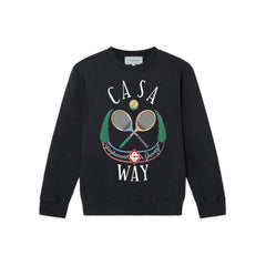 Casablanca Casa Way Tennis Racquet Graphic Sweatshirt - Black