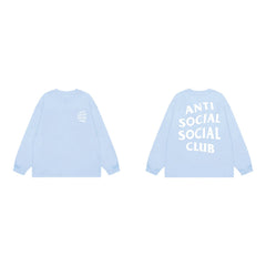 Anti Social Social Club Classic Long Sleeve T-Shirt - Light Blue/White