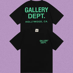 Gallery Dept. Hollywood Logo Short Sleeve T-Shirt - Black/Green