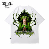 Original American street flower font retro loose cotton heavyweight niche hip-hop tattoo artist trendy brand T