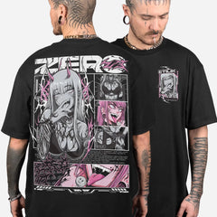 Original trendy brand American street flower font short sleeved men's and women's loose cotton tattoo artist niche hip-hop T-shirt dark