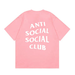 Anti Social Social Club Classic Logo T-Shirt - Pink/White