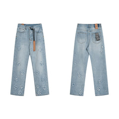 Ksubi Cross Motif Denim Jeans - Light Blue