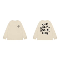 Anti Social Social Club Classic Long Sleeve T-Shirt - Cream/Black