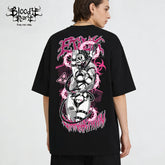 Original American street loose pure cotton heavyweight niche hip-hop tattoo artist trendy brand T-flower font West Coast Chino