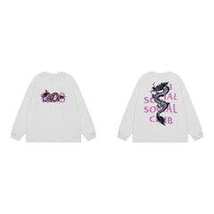 Anti Social Social Club Dragon Pink Logo Long Sleeve T-Shirt - White