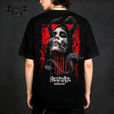 Original trendy brand dark punk skull niche American floral font heavyweight loose hip-hop printed short sleeved T-shirt