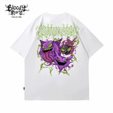 American street retro floral font short sleeved loose cotton heavyweight niche hip-hop tattoo artist trendy T-shirt