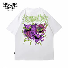 American street retro floral font short sleeved loose cotton heavyweight niche hip-hop tattoo artist trendy T-shirt