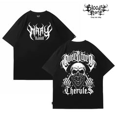 Original Trendy Brand American Street Chicano Flower Font Short Sleeve Men's and Women's Loose Cotton Heavy Weight Niche Hip Hop T-shirt