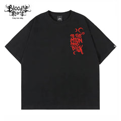 Original trendy cartoon West Coast tattoo artist brand, pure cotton heavyweight American street round neck short sleeved T-shirt, niche