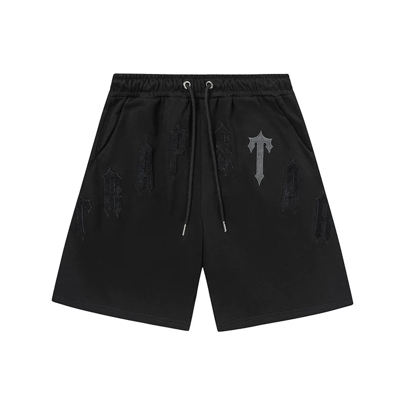 Trapstar Tonal Gothic Arch Logo Sweat Shorts - Black