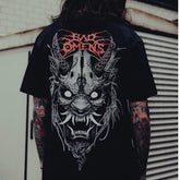 Original Trendy Brand Design American Trendy Hip Hop Retro Dark Prajna Tattoo Artist Short Sleeve Pure Cotton T-shirt for Men and Women
