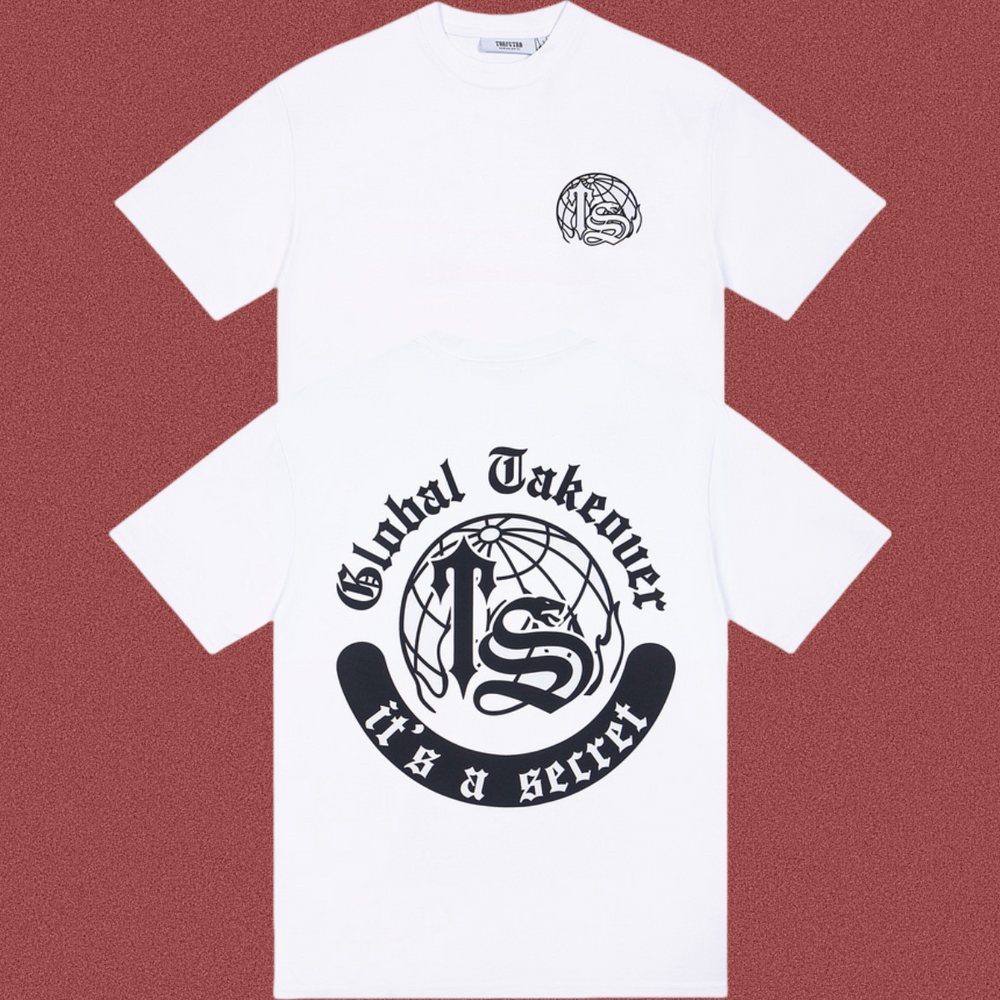 Trapstar Global Takeover Globe & "TS" Graphic Tee - White