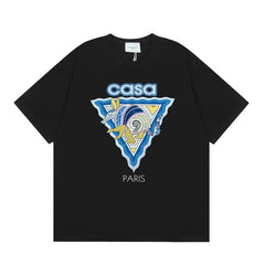 Casablanca Paris Wave & Crocodile Graphic T-Shirt - Black