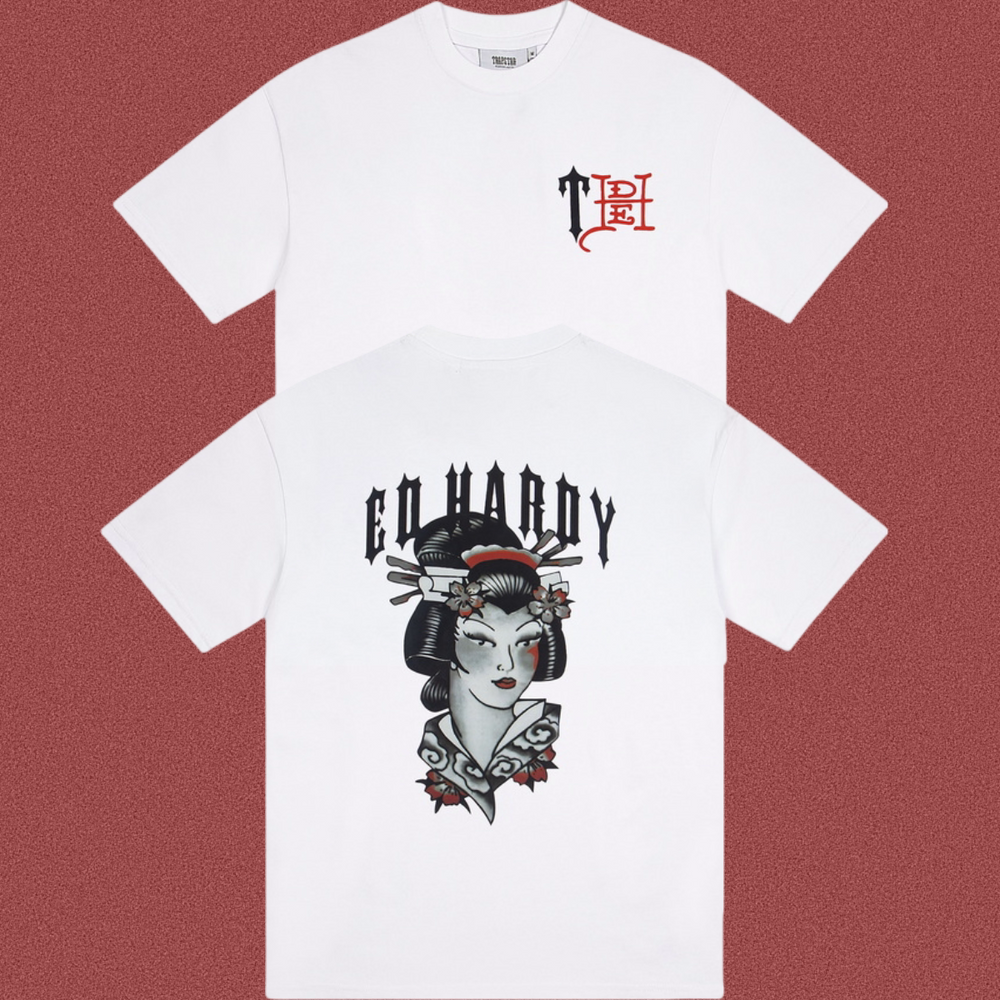 Trapstar x Ed Hardy Geisha Graphic Tee - White