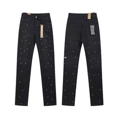 Ksubi Rhinestone & Stud Embellished Denim - Washed Black