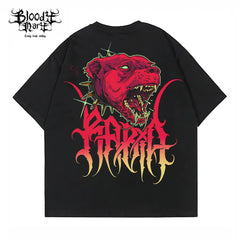 American street retro floral font short sleeved loose cotton heavyweight niche hip-hop tattoo artist trendy T-shirt