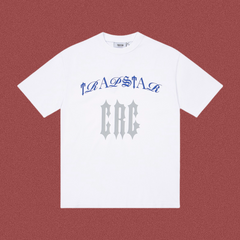 Trapstar Arch Logo & "CRC" Gothic Tee - White/Blue