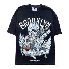 Warren Lotas Brooklyn Skull Basketball T-Shirt - Black