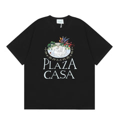 Casablanca Plaza Casa Floral Fountain T-Shirt - Black