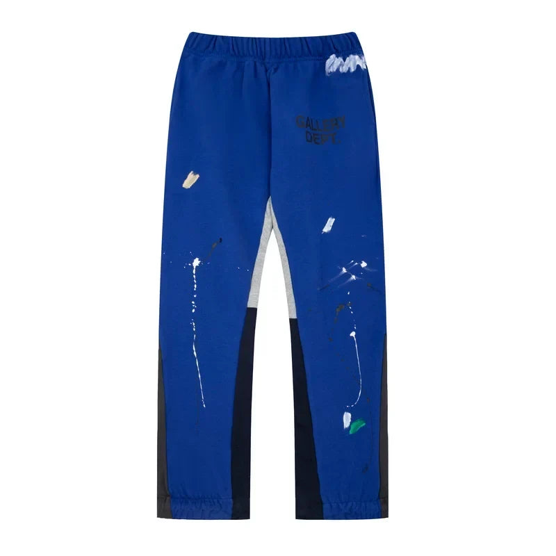 Gallery Dept. Paint Splatter Contrast Panel Sweatpants - Royal Blue