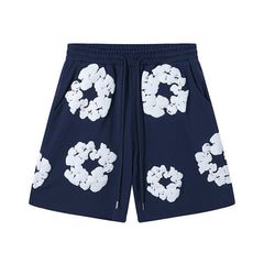 Denim Tears Cotton Wreath Shorts - Navy Blue