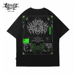 Original trendy brand design, American Gothic dark floral font, hip-hop, West Coast T-shirt, tattoo artist, heavyweight pure cotton