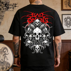 American street Chicano floral font short sleeved loose cotton heavyweight niche hip-hop tattoo artist trendy T-shirt