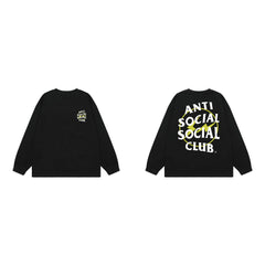 Anti Social Social Club Yellow Circle Logo Long Sleeve T-Shirt - Black