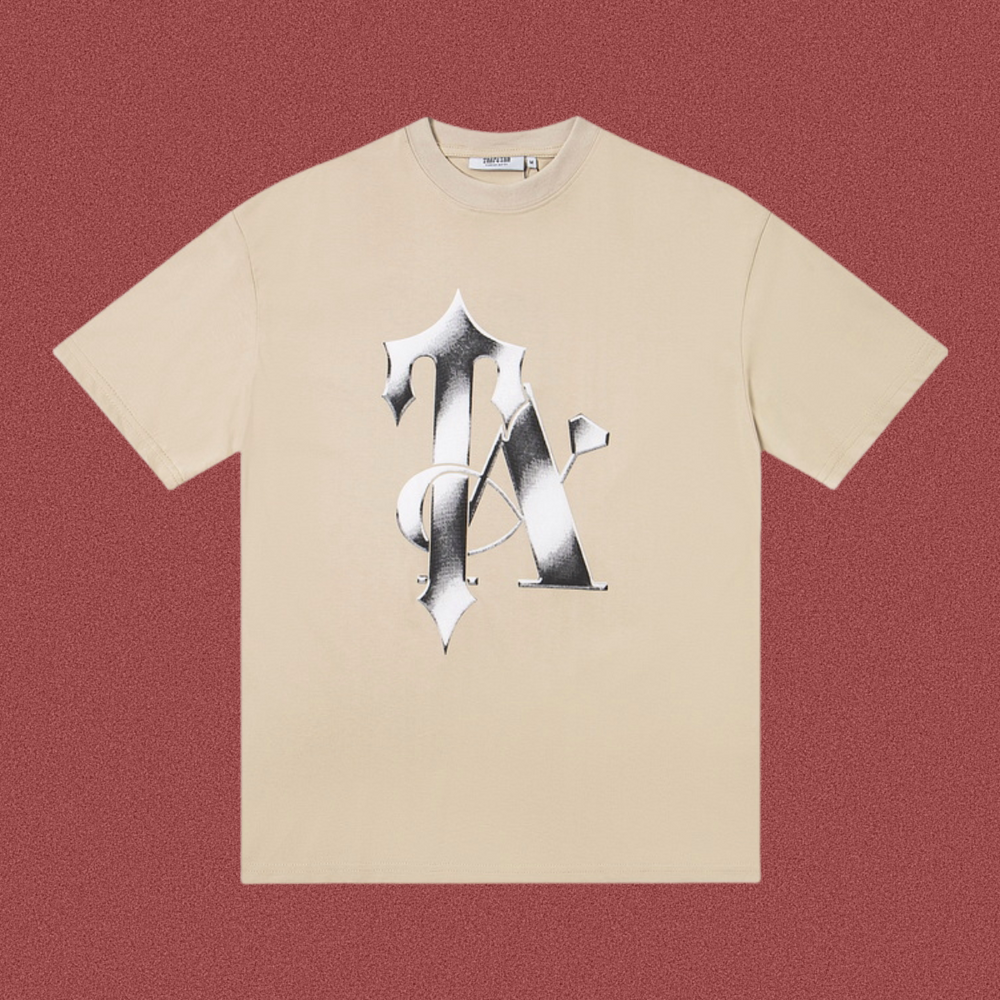 Trapstar Metallic Interlocked "TA" Graphic Tee - Sand/Khaki