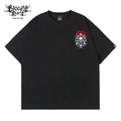 American street Chicano floral font short sleeved loose cotton heavyweight niche hip-hop tattoo artist trendy T-shirt