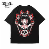 Trendy American retro short sleeved men's and women's loose cotton heavyweight niche hip-hop T-shirt dopamine manga short sleeved T-shirt