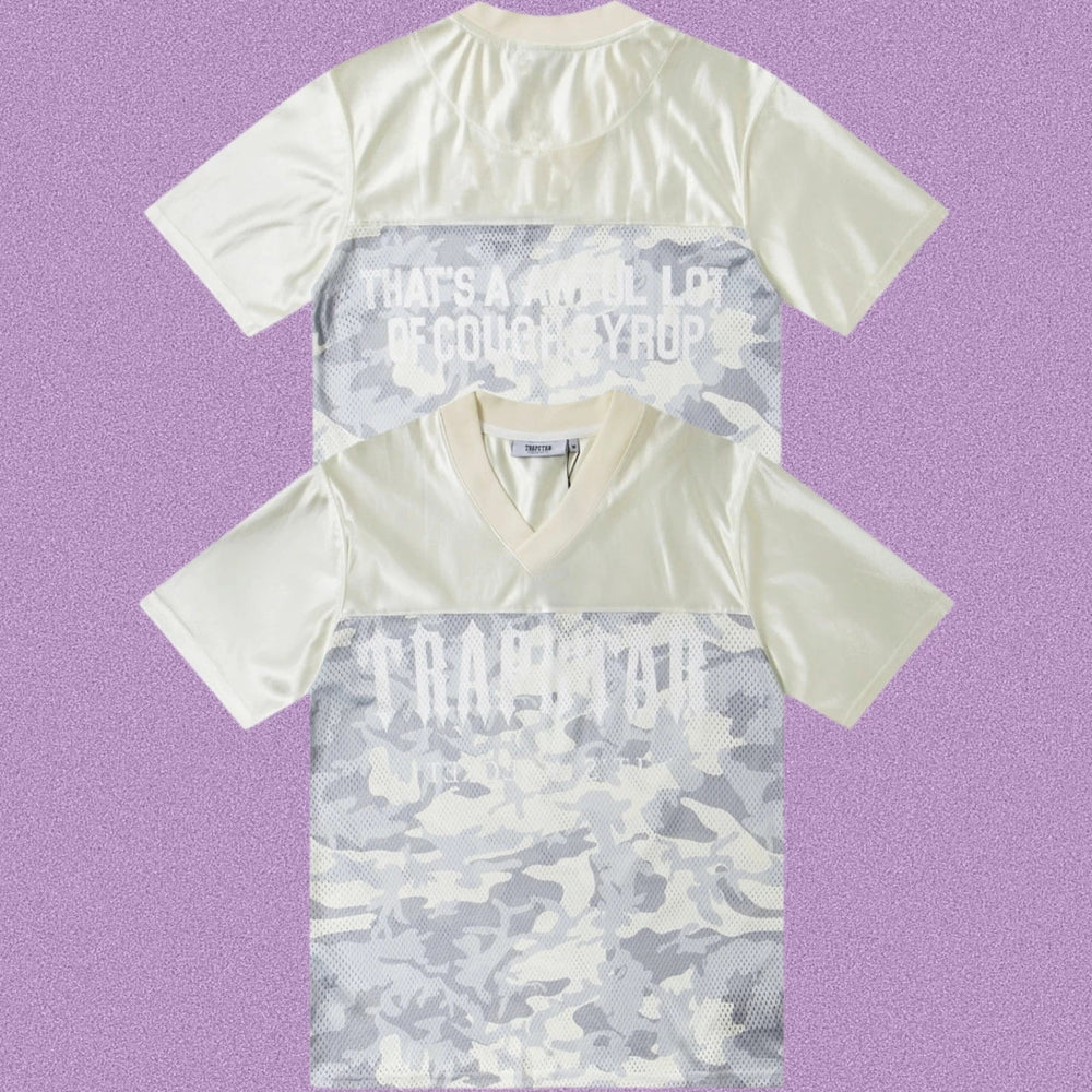 Trapstar V-Neck Camo Soccer Jersey - Off-White/Grey