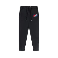 Trapstar Style Autumn/Winter Red-White-Blue Hip-Print Sweatpants - Black