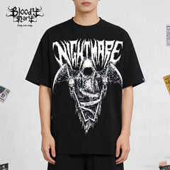 Original American Chicano Flower Font Heavy Cotton Skull Hip Hop Tattoo Artist Trendy Brand Round Neck West Coast T-shirt