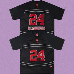 Trapstar "NONEOFUS" Raglan Football Jersey - Black/Red