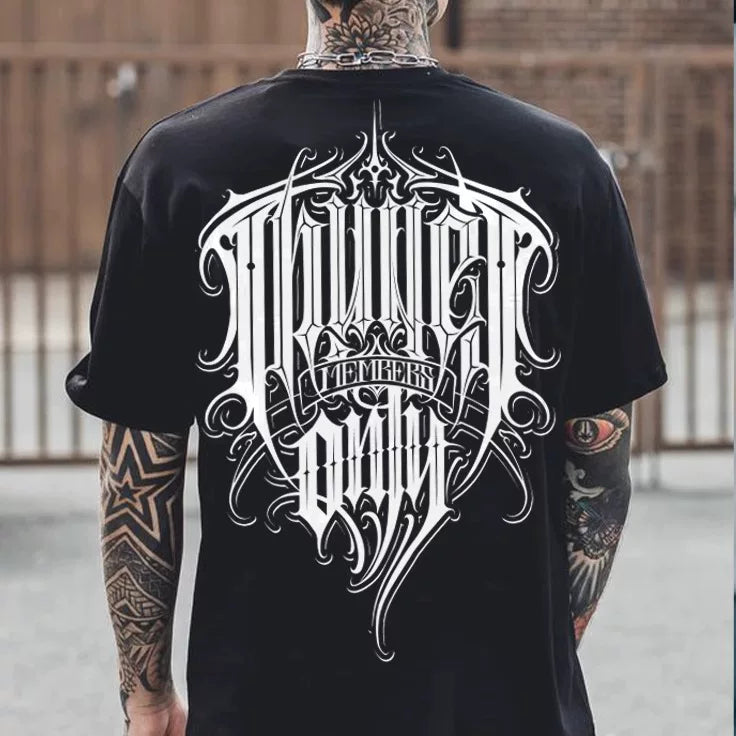 Original Trendy Brand American Street Thug Flower Font Short Sleeve Men's and Women's Loose Cotton Heavy Weight Niche Hip Hop T-shirt